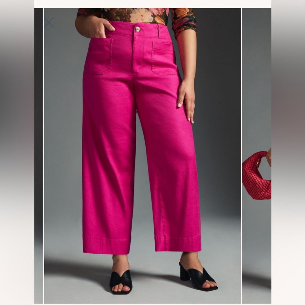 Anthropologie Maeve Colette Cropped Linen Pants